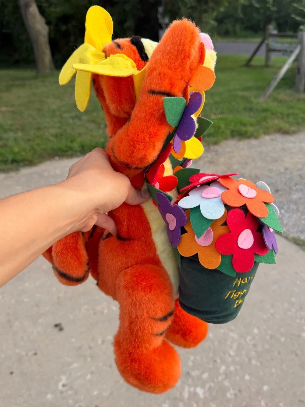 Vintage Disney Plush Orange Tigger Flower Toy - possible legs